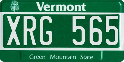 VT license plate XRG565