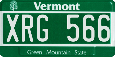 VT license plate XRG566