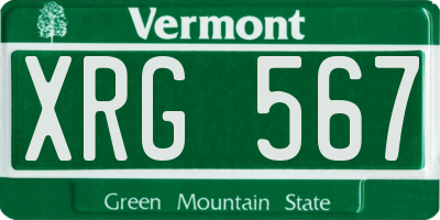 VT license plate XRG567