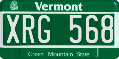 VT license plate XRG568