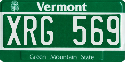 VT license plate XRG569