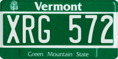 VT license plate XRG572