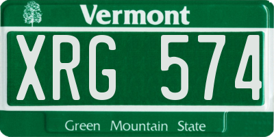 VT license plate XRG574