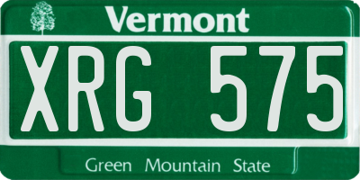 VT license plate XRG575
