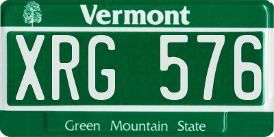 VT license plate XRG576