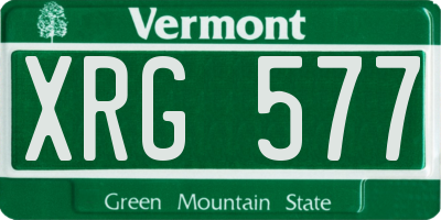 VT license plate XRG577