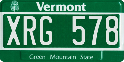 VT license plate XRG578