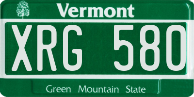 VT license plate XRG580