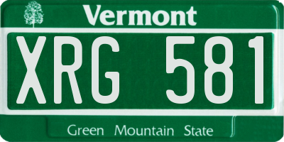 VT license plate XRG581