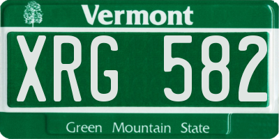 VT license plate XRG582