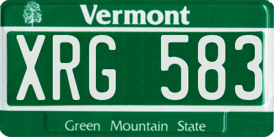 VT license plate XRG583