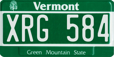 VT license plate XRG584