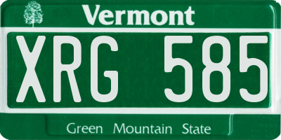 VT license plate XRG585