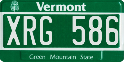 VT license plate XRG586