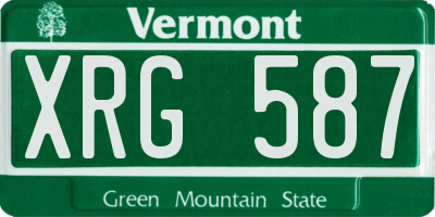 VT license plate XRG587