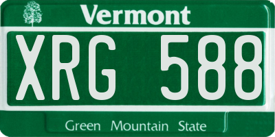VT license plate XRG588