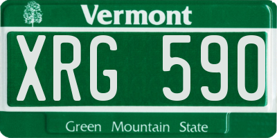 VT license plate XRG590