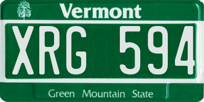 VT license plate XRG594