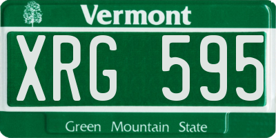 VT license plate XRG595