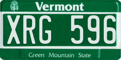 VT license plate XRG596