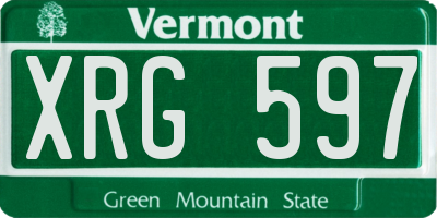 VT license plate XRG597