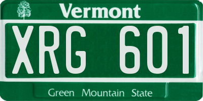 VT license plate XRG601