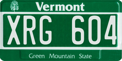 VT license plate XRG604