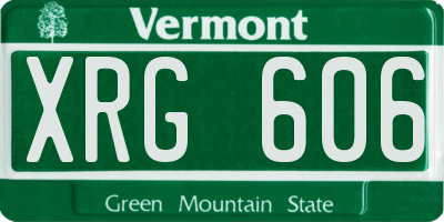 VT license plate XRG606