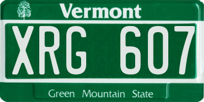 VT license plate XRG607