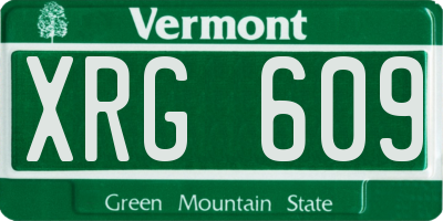VT license plate XRG609