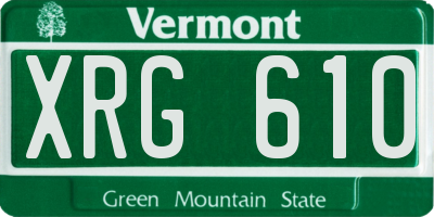 VT license plate XRG610