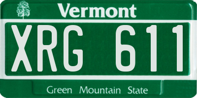 VT license plate XRG611