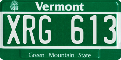 VT license plate XRG613