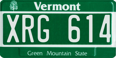 VT license plate XRG614
