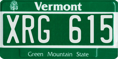 VT license plate XRG615