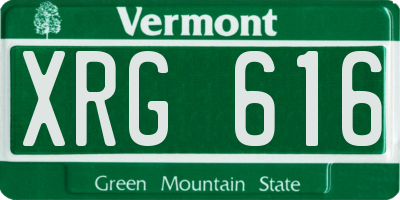 VT license plate XRG616