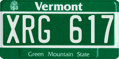 VT license plate XRG617