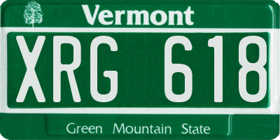 VT license plate XRG618