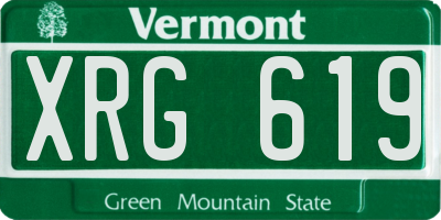 VT license plate XRG619