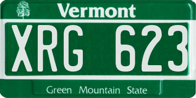VT license plate XRG623