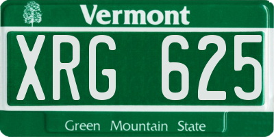 VT license plate XRG625