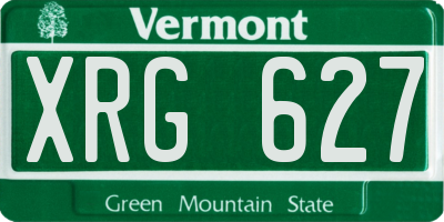 VT license plate XRG627