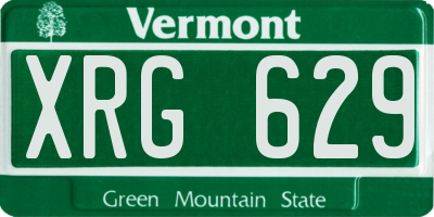 VT license plate XRG629