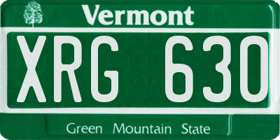 VT license plate XRG630