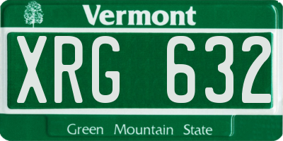 VT license plate XRG632