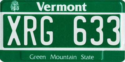 VT license plate XRG633