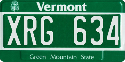 VT license plate XRG634