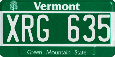 VT license plate XRG635