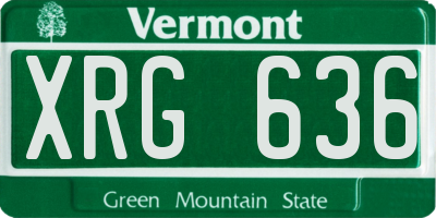 VT license plate XRG636