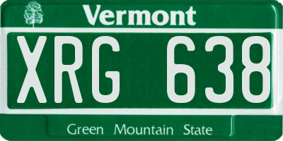 VT license plate XRG638